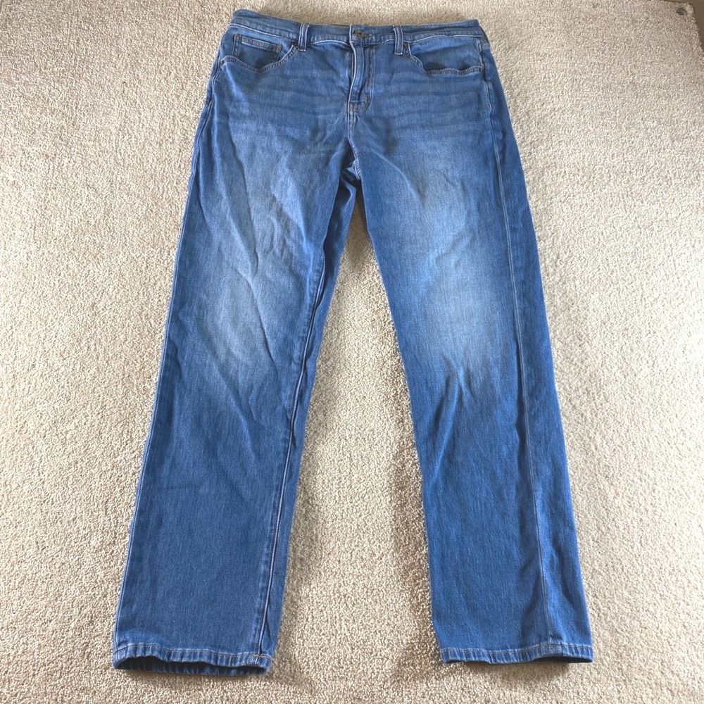 Eddie Bauer Boyfriend Midrise Slim Jeans Womens 12 Blue Specialty Dyed